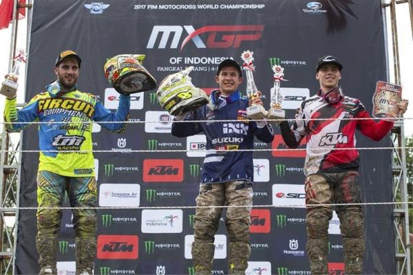 Crosser dari Suzuki MXGP Team berjaya pada seri 2 kejuaraan dunia MXGP di Pangkalpinang, Indonesia. (foto : ist)