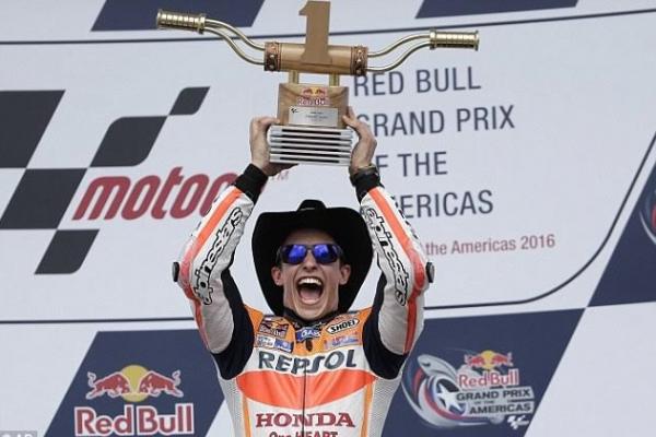 Marc Marquez, 4 kali berturut-turut menjuarai MotoGP dii Amerika Serikat. Keampuhannya diuji tahun ini. (foto : dailymail)
