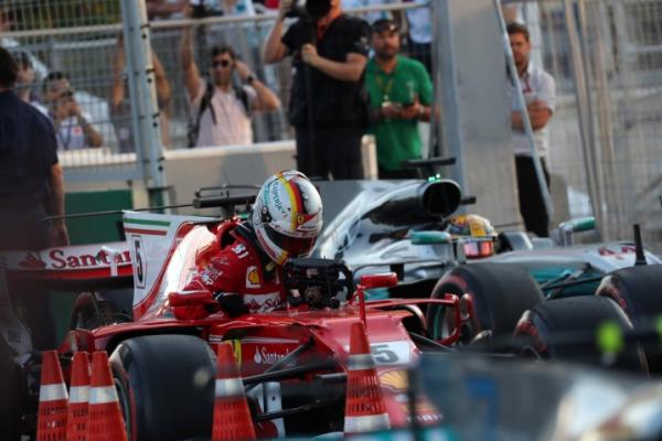 Sebastian Vettel tak terima hanya dirinya mendapat penalti di GP Azerbaijan (ist)