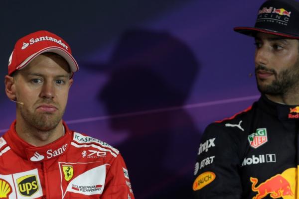 Daniel Ricciardo (kanan) mengkritik Sebastian Vettel yang terlalu emosional saat race GP Azerbaijan (ist)