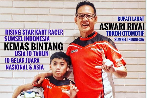 Pegokart Kemas Bintang mendapat atensi dan support dari Aswari Rivai, tokoh otomotif Sumatera Selatan