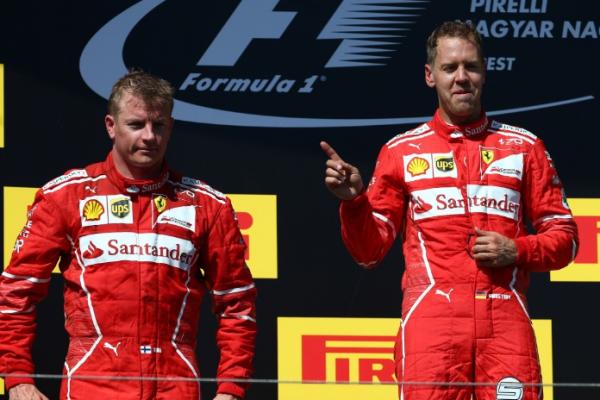Duo Ferrari: Kimi Raikkonen dan Sebastian Vettel di podium F1 Hungaria (ist)