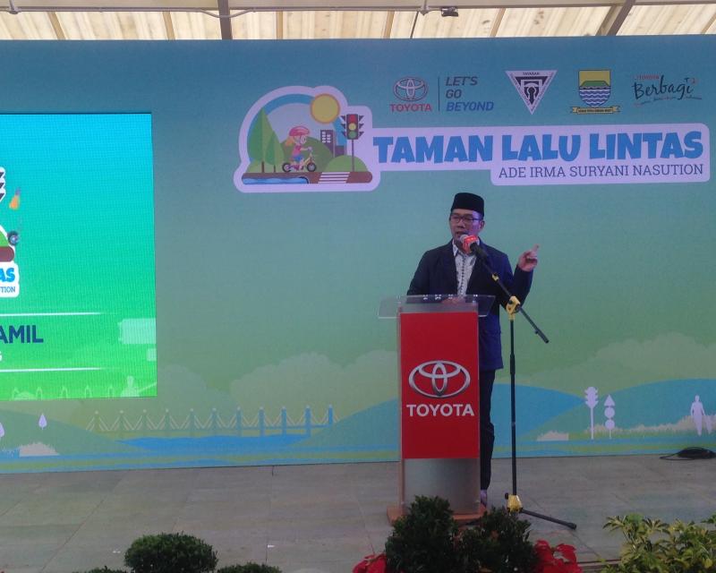 Ridwan Kamil saat peresmian Taman Lalu Lintas Bandung, Jumat (29/9)
