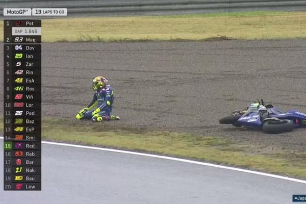 Valentino Rossi jadi korban wet race di MotoGP Motegi (ist)