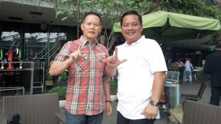 James Sanger bersama H. Aswari Rivai SE kandidat Gubernur Sumatera Selatan. (foto : budsan)