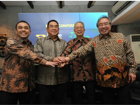 Jongkie Sugiarto (kiri), Yohannes Nangoi, Rizwan Alamsjah dan Rommy pada preskon, Selasa siang (6/2) di Jakarta. (Foto : ist) 