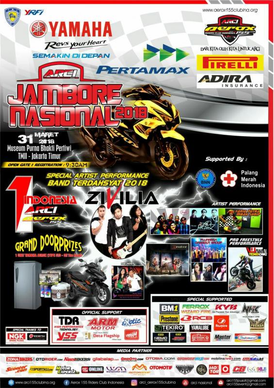 Aerox 155 Rider Club Indonesia siap gelar acara di TMII Jakarta Timur. (foto : ist)