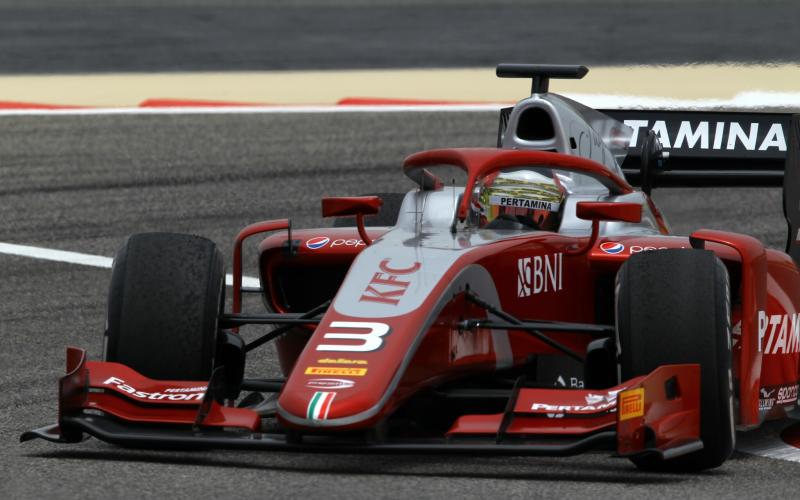 Sean Gelael berhasil raup 6 poin dari Feature Race di Bahrain. (foto : ist)