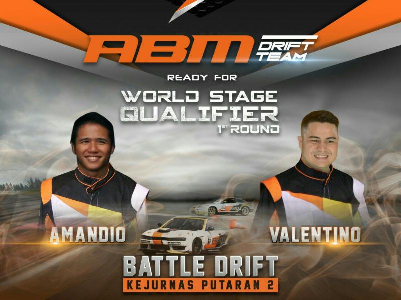 Flyer duet Amandio & Valentino sebagai skuad ABM Drift Team untuk Kejurnas. (foto : ist)