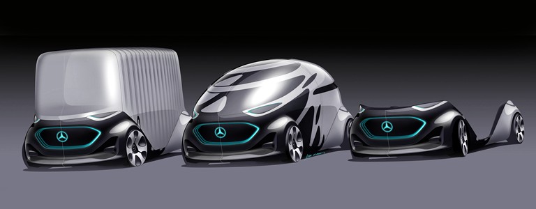 Vision Urbanetic menawarkan kendaraan masa depan multi platform. (foto: Daimler) 
