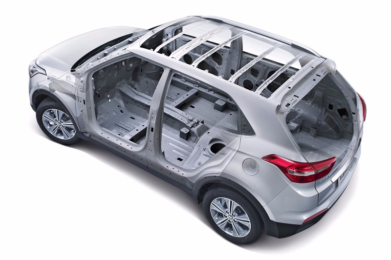 Struktur rangka di mobil-mobil Hyundai lebih rigid dan lebih ringan. (foto: Hyundai) 