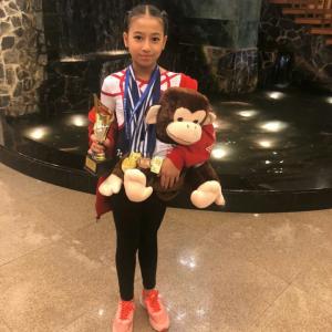 Bianca Mayra, Putri Mantan Ketum IMI DKI Juara 1 Gymnastics International di Singapura