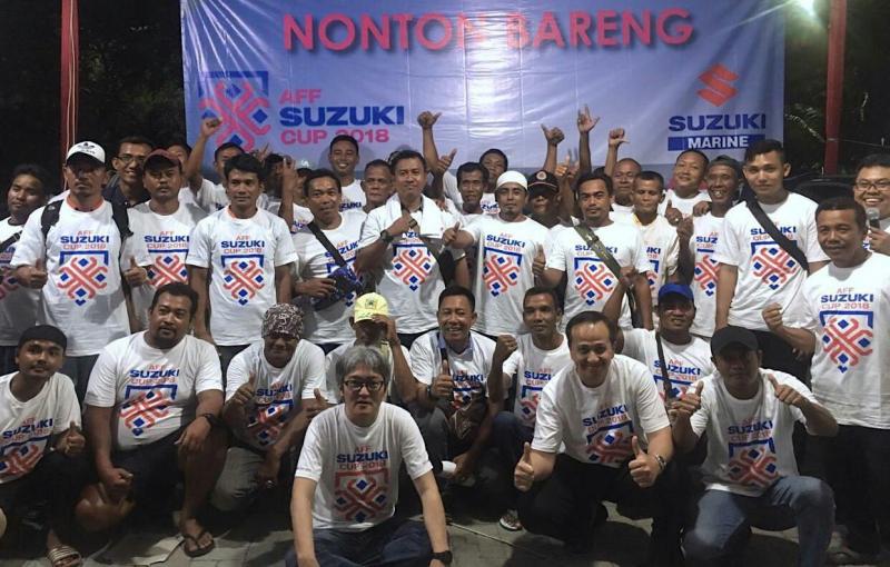 Nobar AFF Suzuki di dermaga Ancol, Jakarta Utara. (foto : ist)