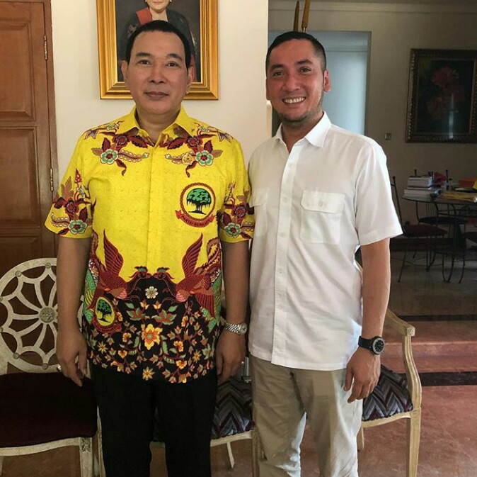 Kemas Haikal bersama Hutomo Mandala Putra, owner Sentul International Karting Circuit. (foto : ist)