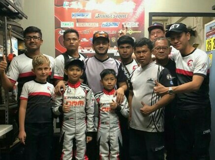 Kolaborasi mahata Racing Team & DRM Malaysia dengan 3 pegokart raih prestasi membanggakan di Sentul. (foto : Ist)