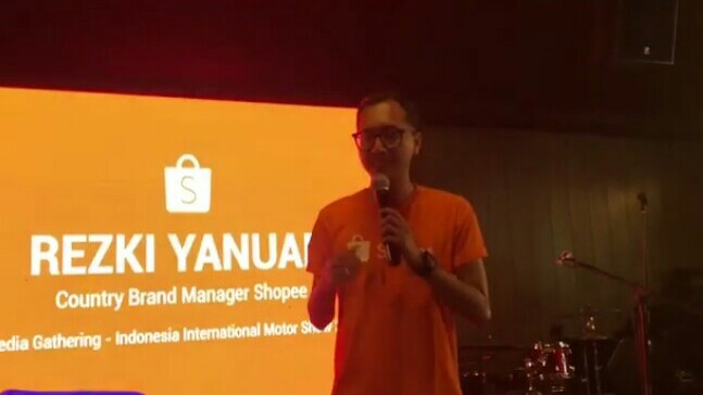 Rezki Yanuar, Country Brand Manager Shopee di IIMS 2019 Media Gatherind di Jakarta, Selasa (5/3/2018).