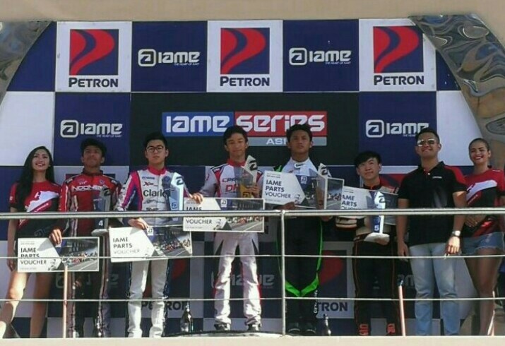 Diptya Oktadewa dan Akmal Assibly meraih podium 3 dan 4 di IAME X30 Asia Series Filipina.(foto : ist)