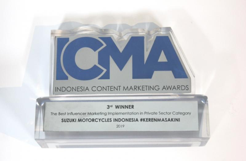 Suzuki raih juara ke-3 di kategori The Best Influencer Marketing implementation in Private Sector ICMA 2019