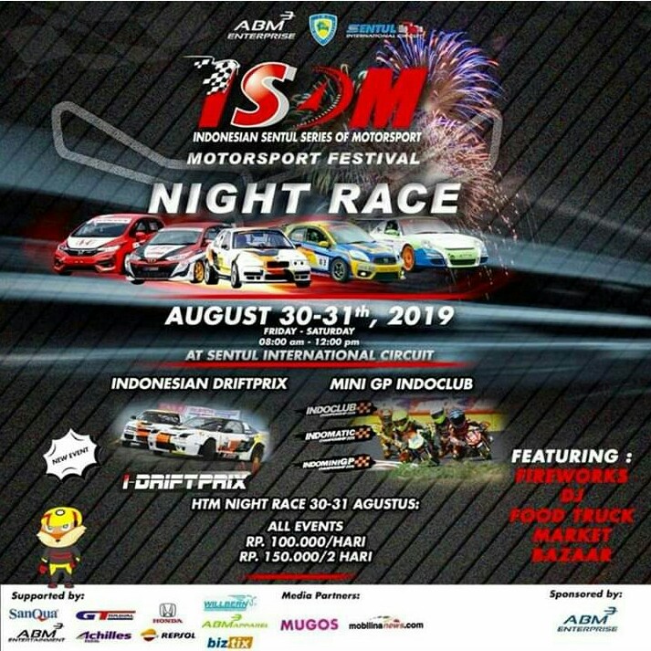 Wuiihh, ISSOM Night Race 2019 Dikemas Dengan Drift & MiniGP