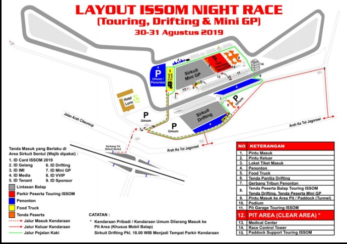 Lay Out ISSOM Night Race 2019 di Sirkuit Sentul
