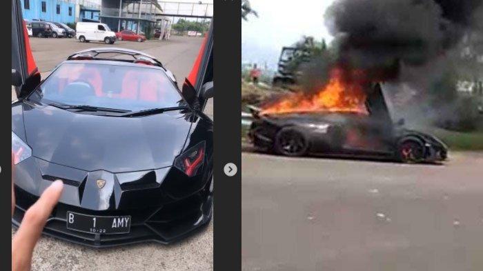 Lamborghini milik artis Raffi Ahmad terbakar di Sentul (ist)