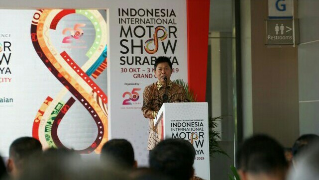 Hendra Noor Saleh selaku Presiden Direktur PT Dyandra Promosindo pada pembukaan IIMS 2019 Surabaya