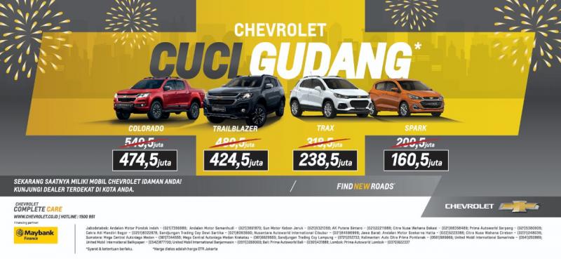 Chevrolet Indonesia hadirkan program Cuci Gudang hingga akhir tahun 2019