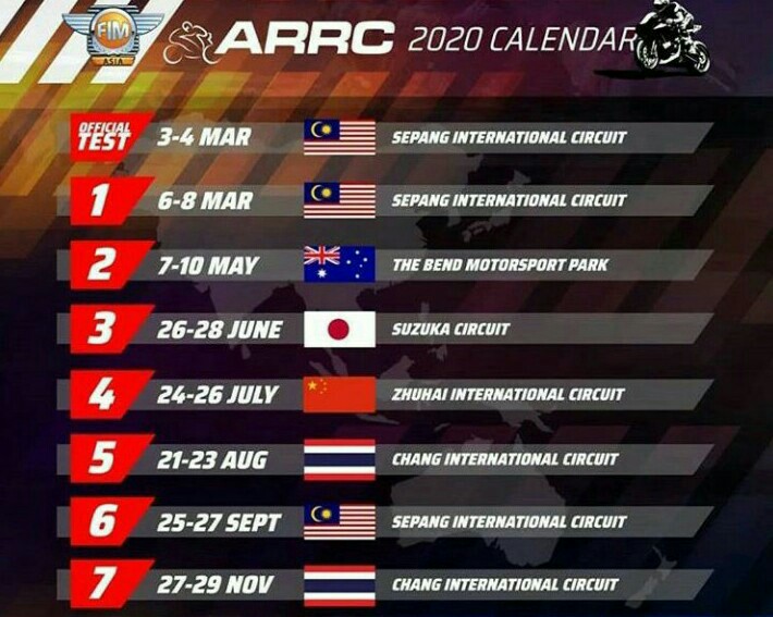 Kalender ARRC 2020 Dipublish, Sirkuit Sentul Kembali Dilewati