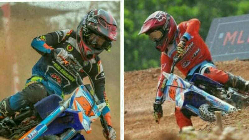 Aris Ihza Merdeka dan Galang Fernando Juara Nasional Grasstrack di Brebes, Jawa Tengah.(foto : War) 