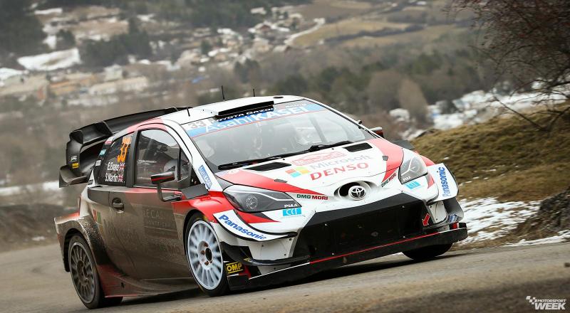 Elfyn Evans bawa Toyota Yaris unggul sementara di Rally Monte Carlo 2020. (Foto: motorsportweek)