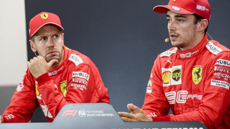 Sebastian Vettel (kiri) dan Charles Leclerc, memang tak harmonis di Ferrari. (Foto:vbetnews)