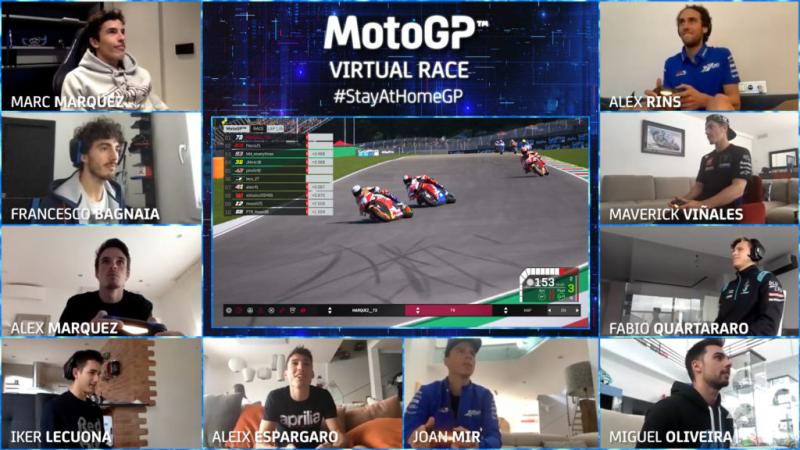 Sepuluh pembalap MotoGP yang meramaikan seri pembuka MotoGP Virtual Race 2020.  (Foto: motogp)