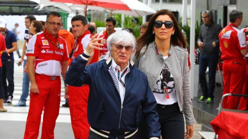 Eks supremo F1 Bernie Ecclestone dengan istri ke-3-nya, Fabiana Flosi. (Foto: fanshare)