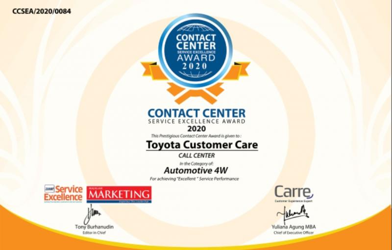 Toyota Perusahaan Otomotif Dengan Layanan Contact Center Terbaik 2020