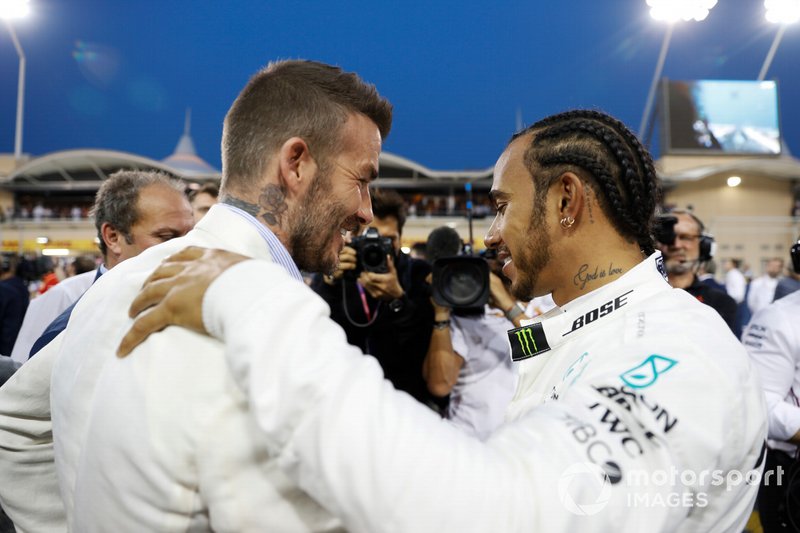 Lewis Hamilton dan David Beckham, atlet top Inggris di F1 dan sepakbola. (Foto: motorsport)
