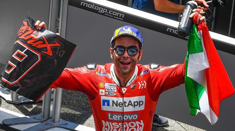 Danilo Petrucci saat meraih kemenangan perdana tahun lalu, tahun depan mendarat di KTM. (Foto: motogp)