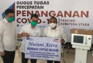 Grup Astra Medan Serahkan 2 Ventilator dan 10.000 Paket Sembako