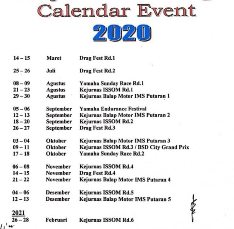 Kalender Baru Sirkuit Sentul, Drag Fest 2 Digelar 25-26 Juli dan Seri 6 ISSOM di Februari 2021