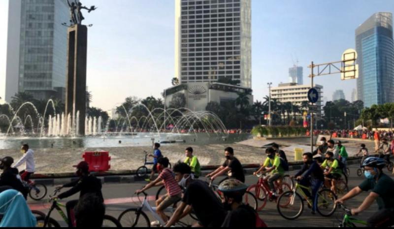 Car free day tak lagj di jl Sudirman - Thamrin, melainkan menyebar ke-32 ruas jalan di Jakarta. (foto : ist)
