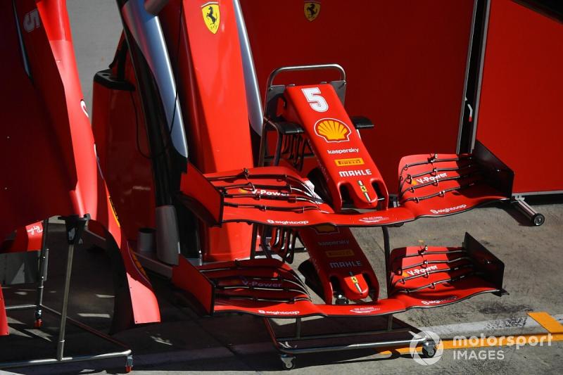 Sayap depan Ferrari SF1000 yang dicoba pada Jumat (10/7) pagi di Red Bull Ring. (Foto: motorsport)