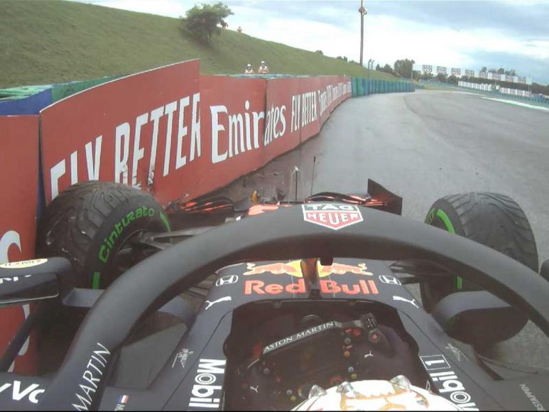 Ini insiden konyol Max Verstappen (Red Bull) di GP Hungaria, celaka justru sebelum balapan. (Foto: planetf1)