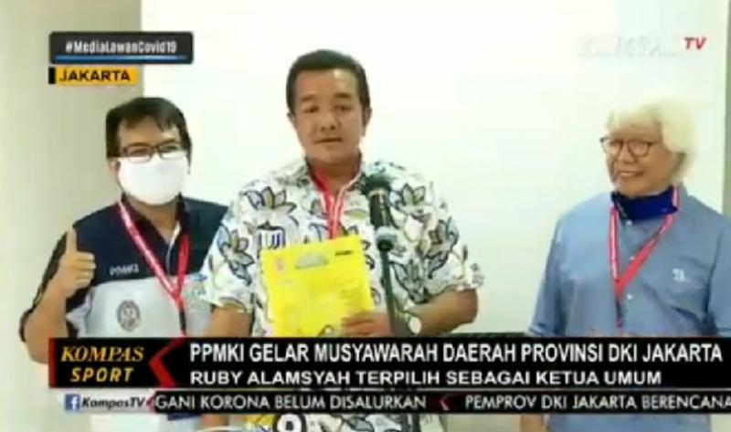 Waketum PPMKI Pusat H Jimmy Syamsudin membacakan hasil voting secara daring Musda PPMKI DKI Jakarta