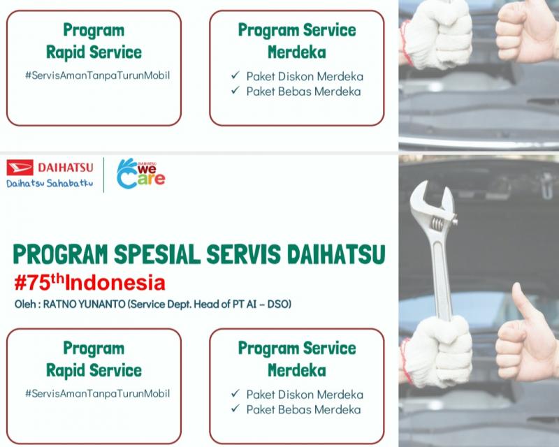 Wow, Servis Mobil Hanya Rp 100 Ribu Dalam Service Merdeka Bersama Daihatsu!