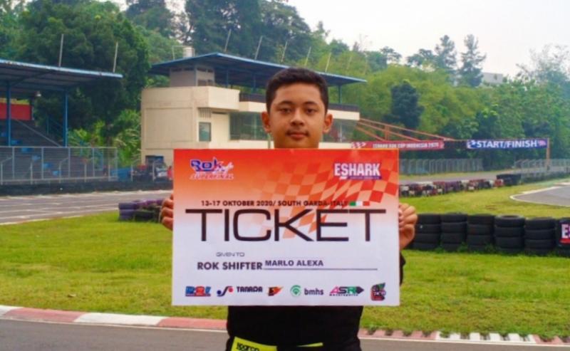 Marlo Alexa, pegokart remaja asal Bandung yang kaget dapat tiket ke Italia. (foto : wan)