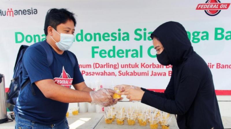 Federal oil berikan bantuan kepada korban banjir bandang di Kabupaten Sukabumi, Jawa Barat
