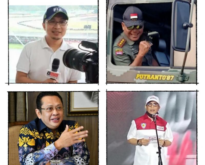 Searah jarum jam Sadikin Aksa, AM Putranto, Rapsel Ali dan Bambang Soesatyo, kandindat Ketum IMI Pusat periode 2021-2024