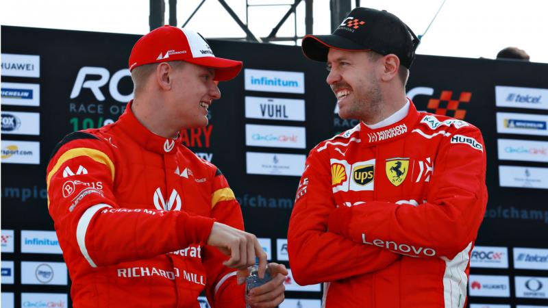 Mick Schumacher dan Sebastian Vettel. (Foto: ist)