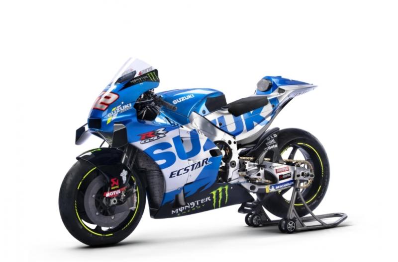 Tim Suzuki Ecstar mengandalkan GSX-RR dengan livery baru, termasuk sponsor baru raksasa minuman global Monster Energy.