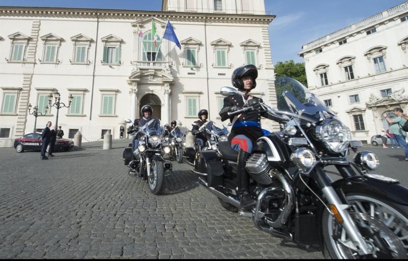 Momen perayaan 100 tahun Moto Guzzi di Mandello del Lario, Italia