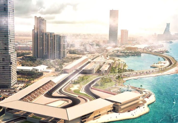 Sirkuit jalan raya Jeddah di tepi Laut Merah,gelar GP Arab saudi perdana pada Desember mendatang. (Foto: f1)